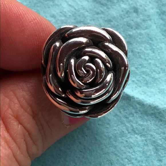 STERLING SILVER ROSE RING - Picture 2 of 7